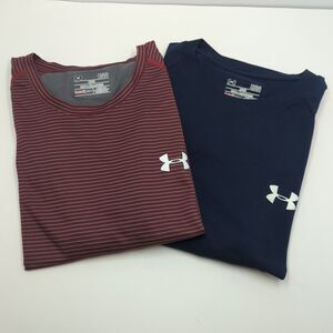 Under Armour UA Tech Tee Loose Short Sleeve Shirt Lot 2 Maroon Gray Navy Large